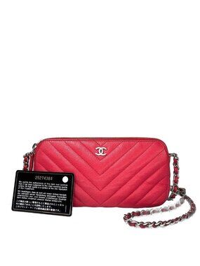 Chanel Super Chain Wallet Caviar Leather Shoulder Bag